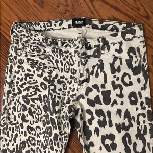 Leopard black and white Hudson crop jeans